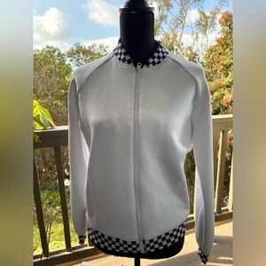 Women’s Foray Golf Neoprene white Bomber Jacket size M